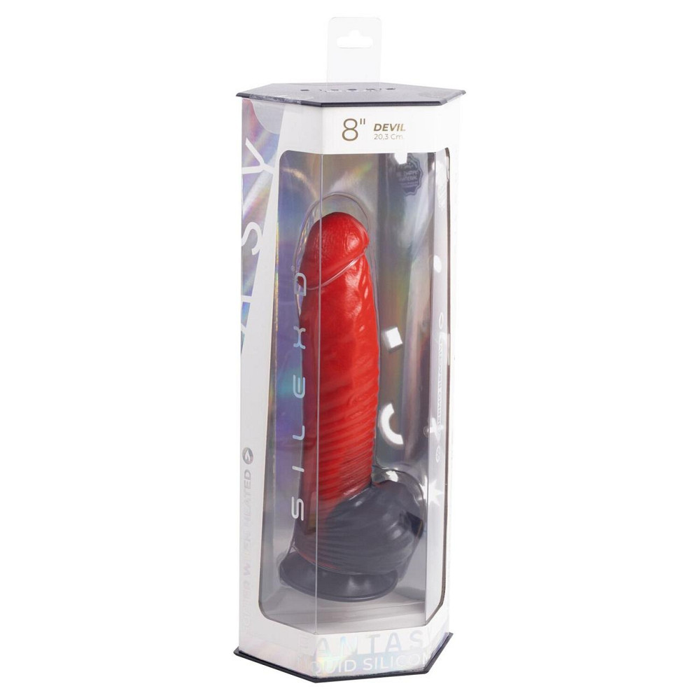 Фалоімітатор SilexD Fantasy Liquid Silicone Devil 8in Red Sex Aura Київ - фото 7