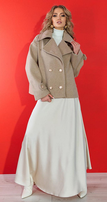 Укорочене пальто з красивим коміром (48) Київ - фото 2