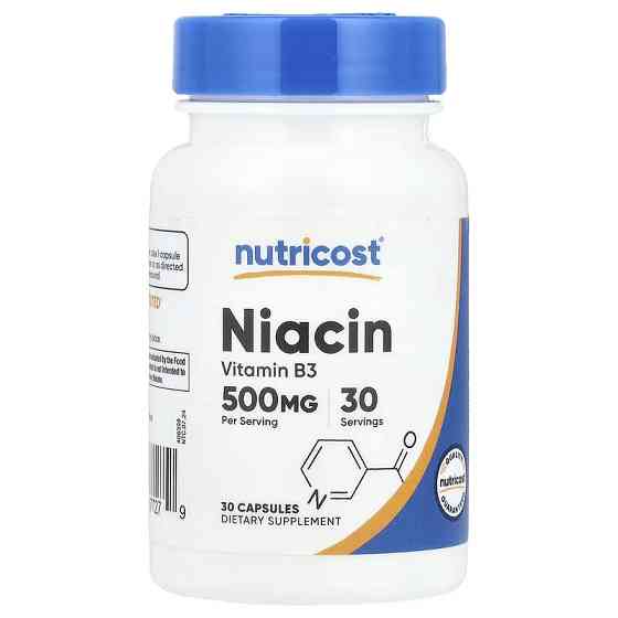 Ниацин Nutricost Niacin 500 мг 30 капсул Луцк