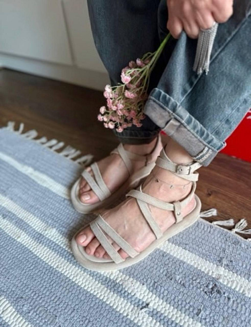 M.KRAFT Босоніжки жіночі бежеві M.KRAFT 114 літні замшеві на низькому ходу / Модні босоніжки 36 Коломия - фото 8