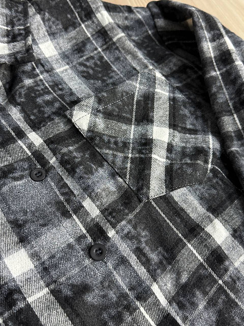 Сорочка жіноча YZY 7765 в клітинку оверсайз широка варена, чорний, one size Київ - фото 6