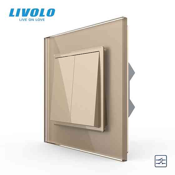 LIVOLO Двоклавішний перехресний вимикач Livolo золотий (VL-C7FCMM10A-1AP) Коломия