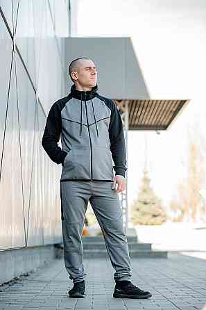 Спортивний костюм чоловічий темно-сірий двонитка весна літо, модні чоловічі спортивні костюми , костюми чоловічі Київ