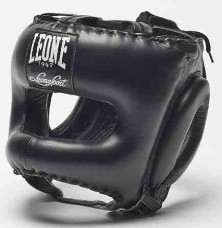 Боксерський шолом з бампером Leone Greatest Black L/XL професійний захист для боксу та ММА Київ