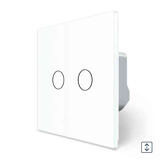 LIVOLO Сенсорний вимикач 2 сенсора для ролет штор воріт жалюзі LIVOLO білий матовий скло Коломия