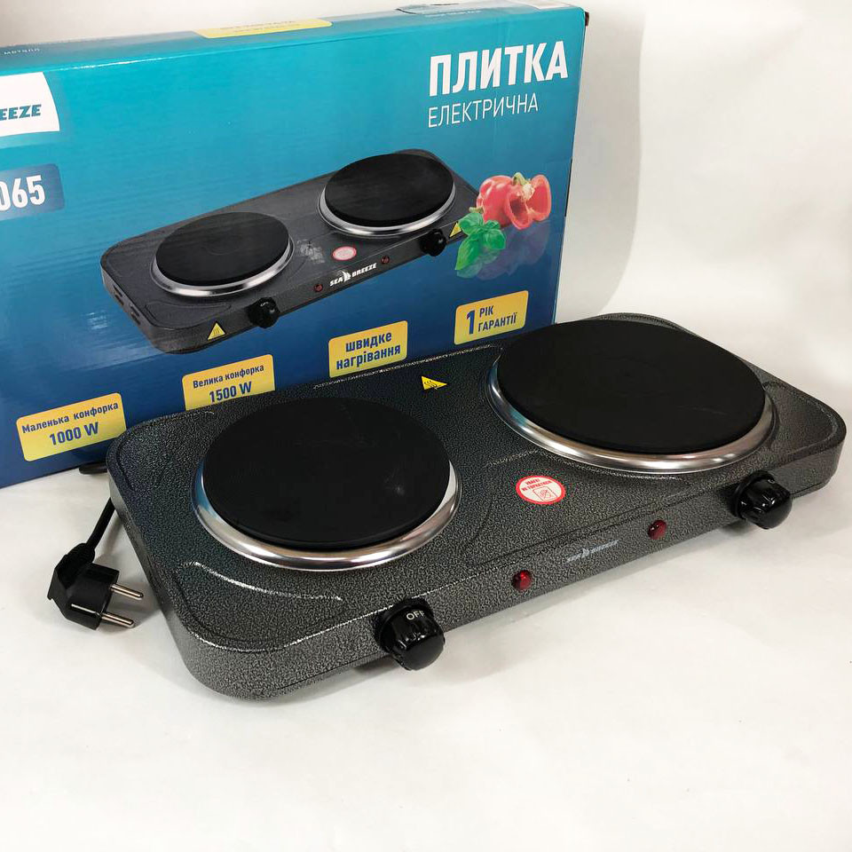 Плита электрическая настольная дисковая на две конфорки Sea Breeze SB-065 2500 Вт TE-45 Львов - изображение 9