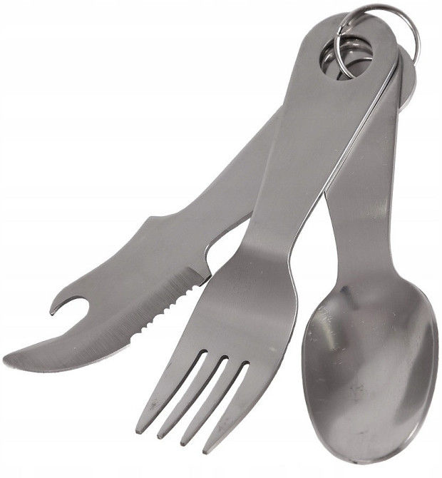 Туристичний Набір Столових приладів 3 предмети з чохлом Mil-Tec від Sturm (14624000) Нержавіюча сталь Нововолинськ - фото 3