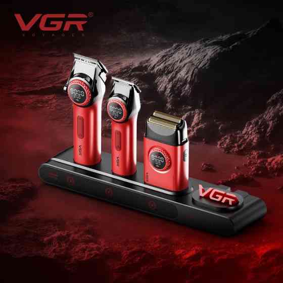 Професійний набір для барберів VGR Stepless Pro 3 in 1 RED BZ-33 Львів