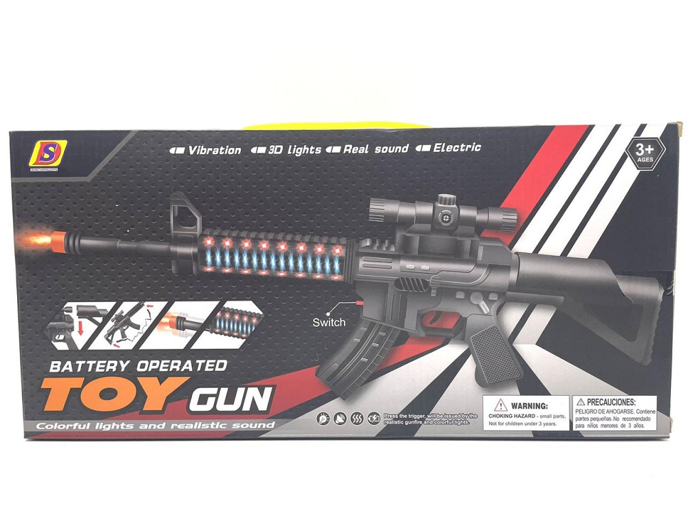 Автомат із оптичним прицілом звук підсвічування 55см Чорний (HT-7) Чернігів - фото 6