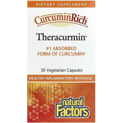 Травы Natural Factors Экстракт куркумина, теракурмин, 30 мг, CurcuminRich, Theracurmin, 30 (NFS-04542) Винница - изображение 1
