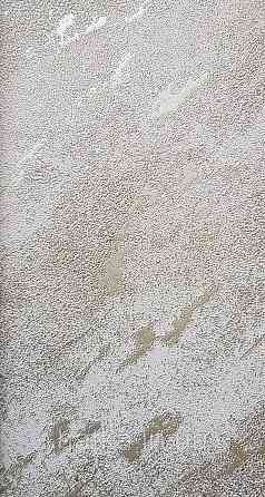 Шпалери вінілові на флізеліні Marburg Lava метрові під штукатурку темно-бежеві зі сріблом Київ