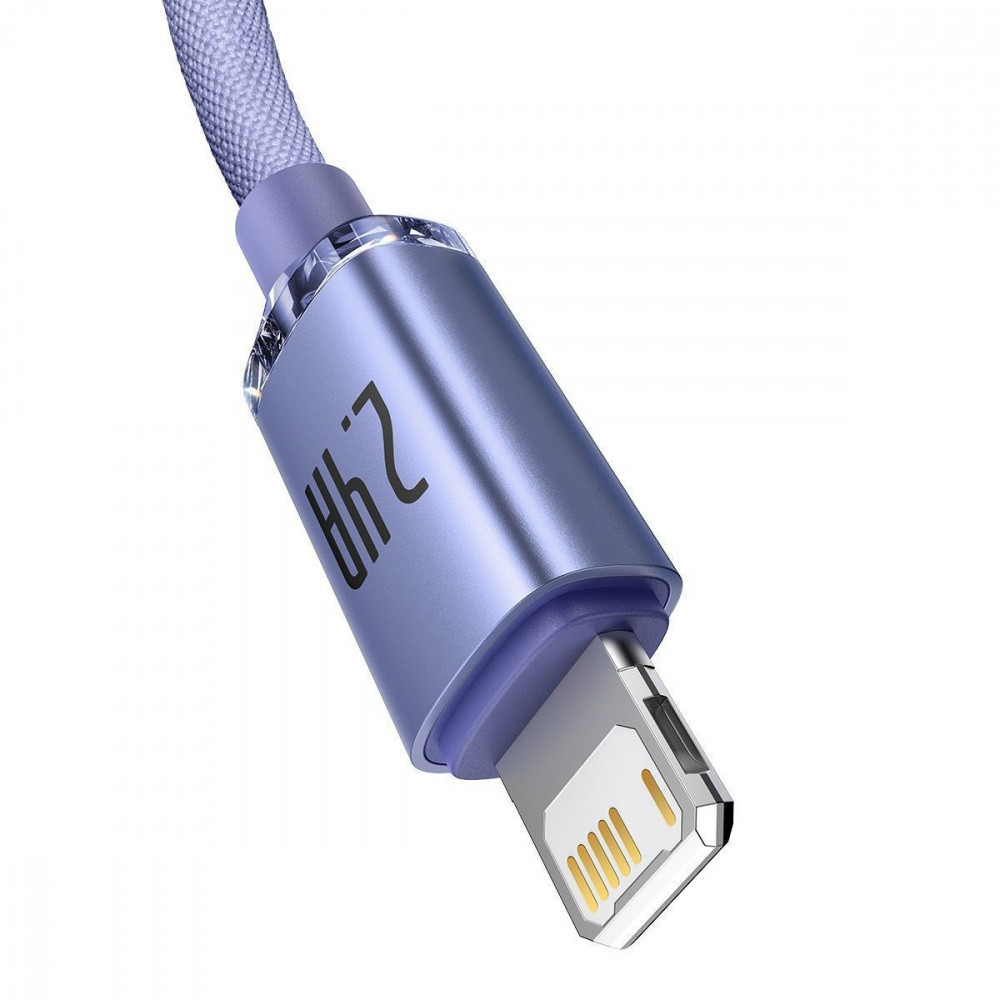 Кабель Baseus Crystal Shine Series Lightning 2.4A 2м блакитний Львів - фото 6