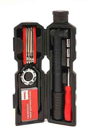 Набір інструментів для обслуговування велосипеда 27пр. + Тримач фляги, в тубі (чорний) WT-2727B Одеса