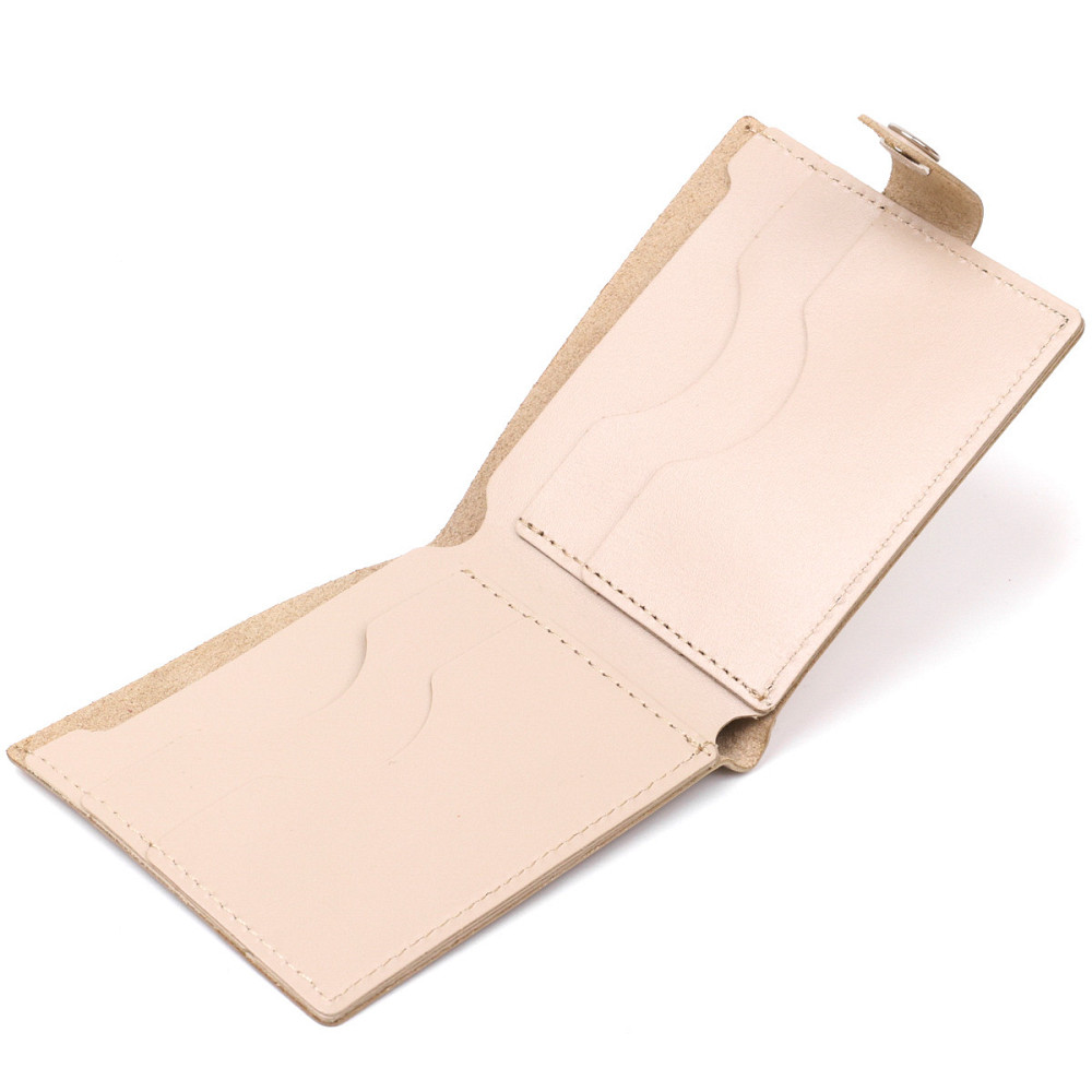 Стильное кожаное портмоне Shvigel 16468 Бежевый Киев - изображение 4