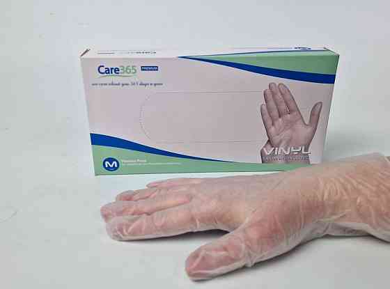 Рукавиці Вініл білі (100 шт.) розмір M CARE 365 (1 пачка) Харків