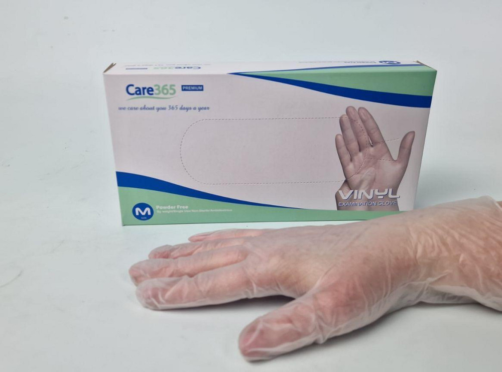 Рукавиці Вініл білі (100 шт.) розмір M CARE 365 (1 пачка) Харків - фото 1