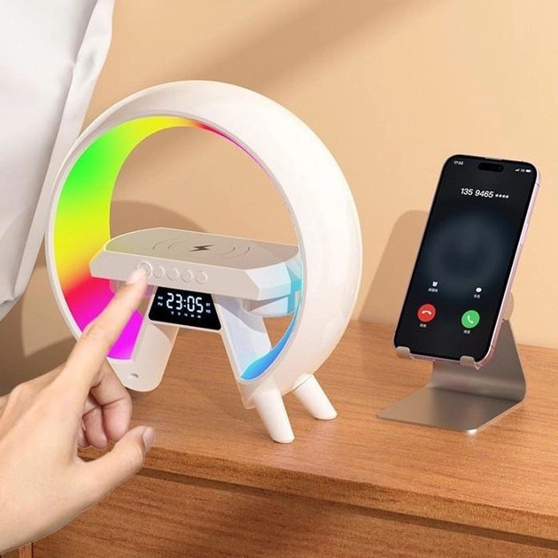 Лампа настольная зарядная G-Lite XM-X63, Беспроводная зарядка с YF-182 интегрированным ночником Киев - изображение 10