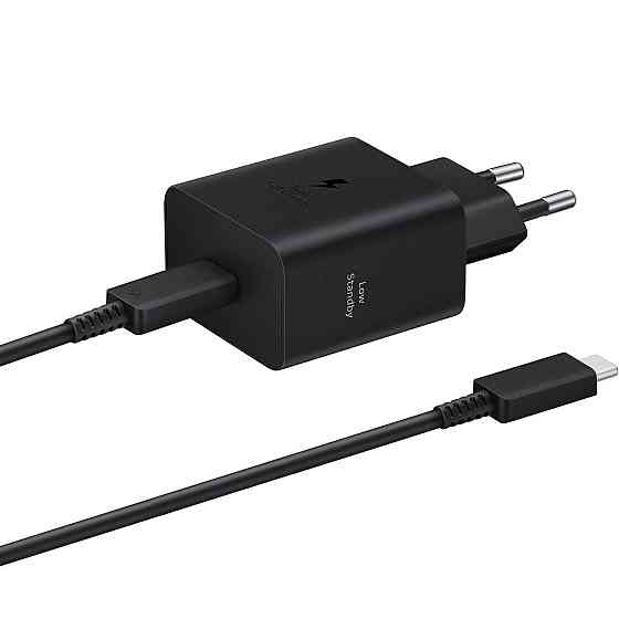 Мережевий зарядний пристрій Samsung EP-T4511XBEGEU Black, 45 W + кабель USB Type-C Чорний Харьков