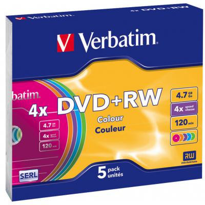 Диск DVD Verbatim 4.7Gb 4x SlimCase 5шт Color (43297) Винница - изображение 1