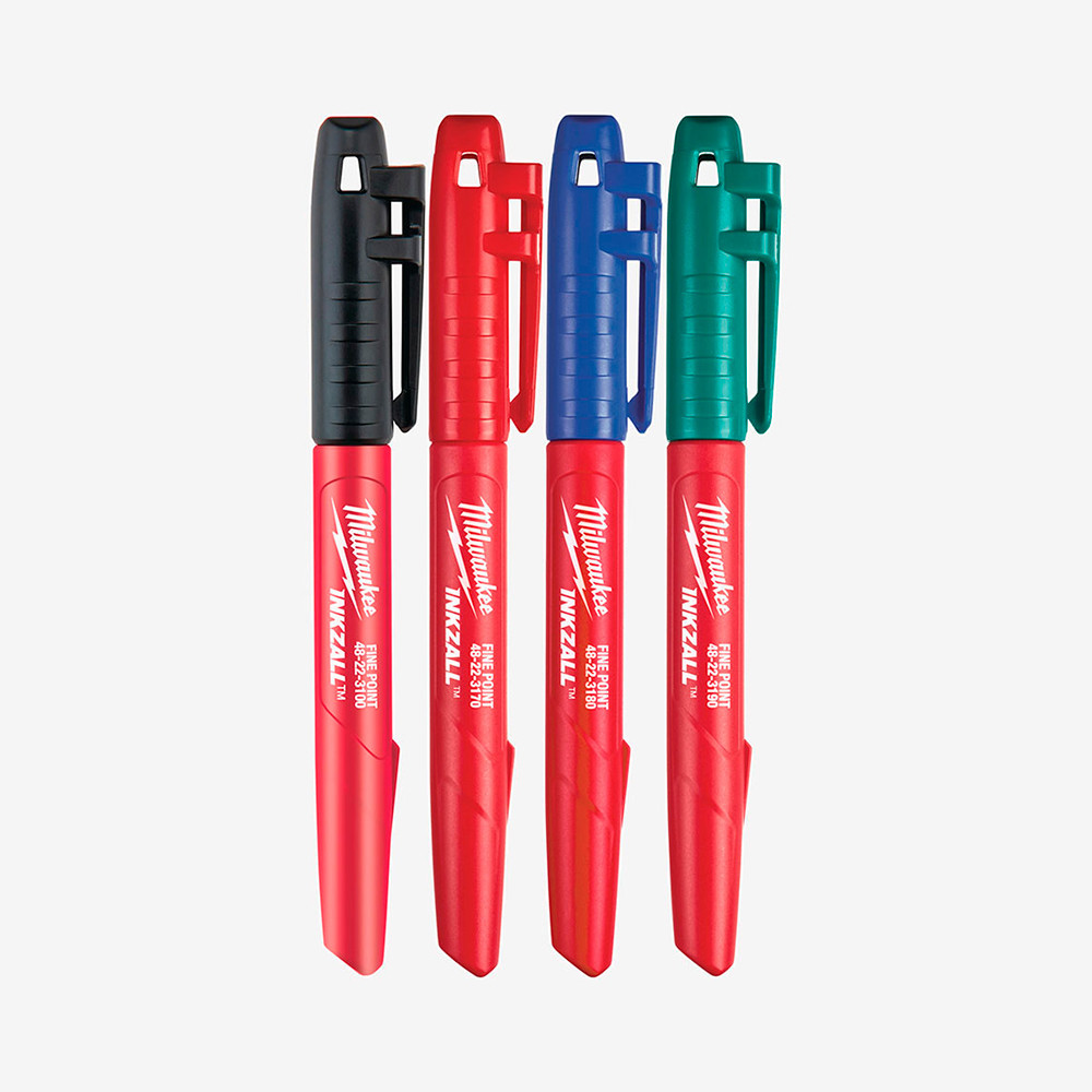 Набір маркерів InkZAll MILWAUKEE, синій/червоний/зелений/чорний, (4шт) Одеса - фото 1