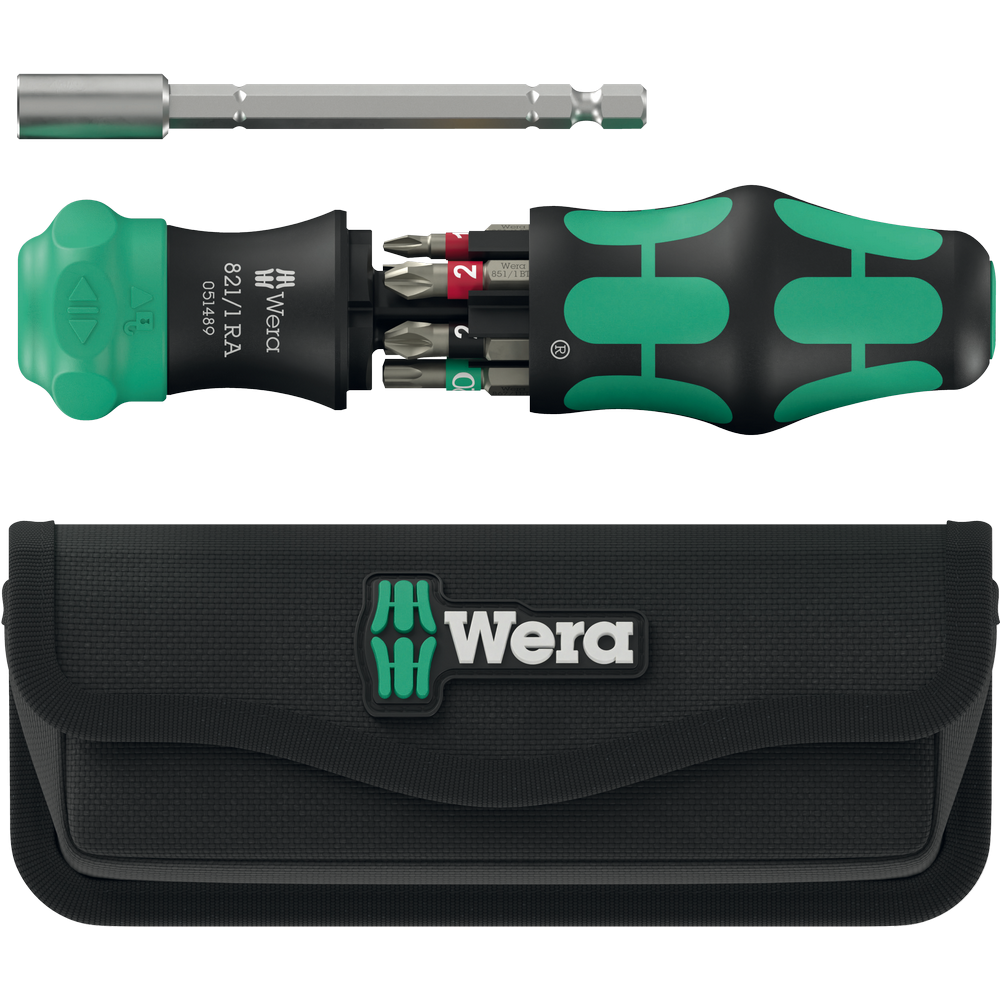Викрутка Wera з тріскачкою та магнітним тримачем 1/4" магазин для біт в ручці PH/PZ/SL/Torх/25мм, 6од., 05051520001 Одеса - фото 1