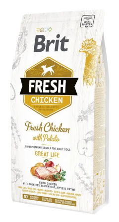 Сухий корм для дорослих собак Бріт Brit Fresh Great Life з куркою та картоплею, 12 кг Вінниця