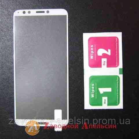 Захисне скло Huawei Y7 2018 honor 7c pro Full Glass white Одеса