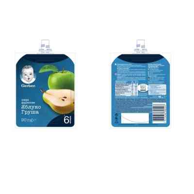 Дитяче пюре Gerber Pouch Яблуко і груша, 90 г (7613036345507) Вінниця