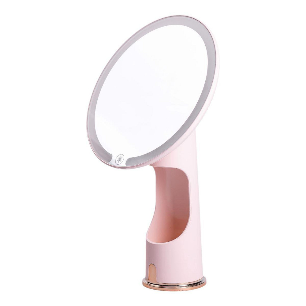 Розовое косметическое зеркало с подсветкой 29 см Киев - изображение 2
