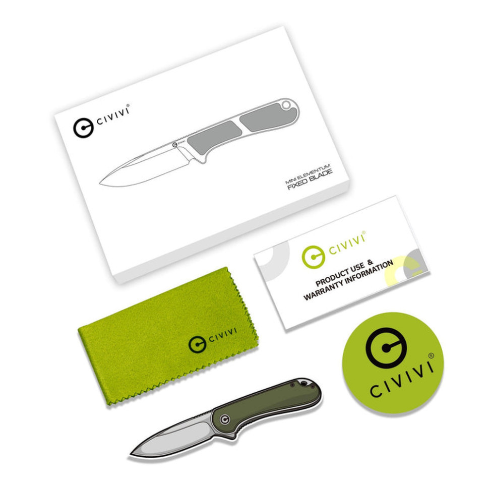 Нож фиксированный тактический Civvi Mini Elementum, (5.7 см) Nitro-V / G10 черный Киев - изображение 7