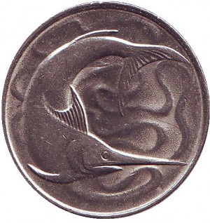 Риба-меч. Монета 20 центів. 1972,73,79 рік. Сінгапур..(БК) Полтава - фото 1