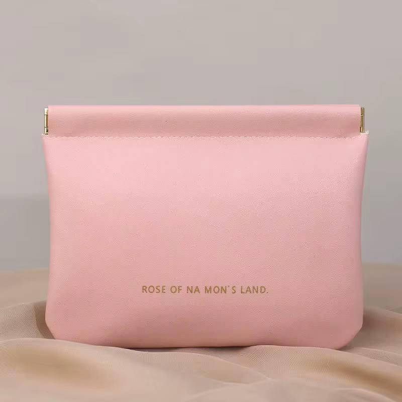 Косметичка для зберігання аксесуарів портативна, великий футляр для дрібниць на магнітній кліпсі, рожевий Кам'янець-Подільський - фото 4