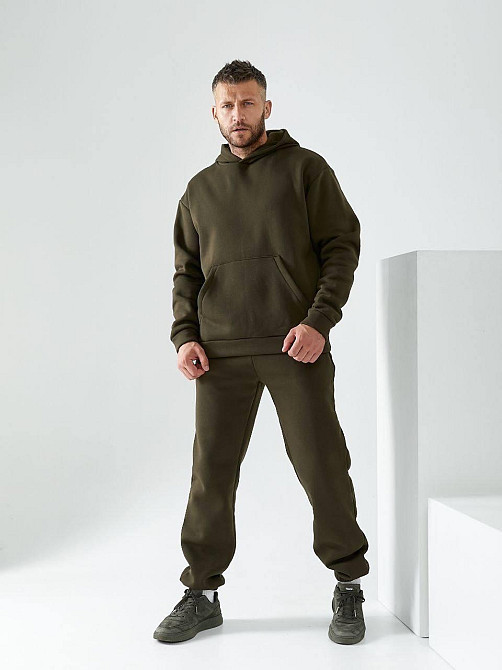 Чоловічий спортивний теплий костюм на флісі Хакі 46/48 Харків - фото 4