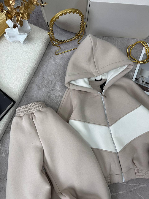 Жіночий теплий костюм із якісної тринитки на флісі Сірий, 46/48 Одеса - фото 2