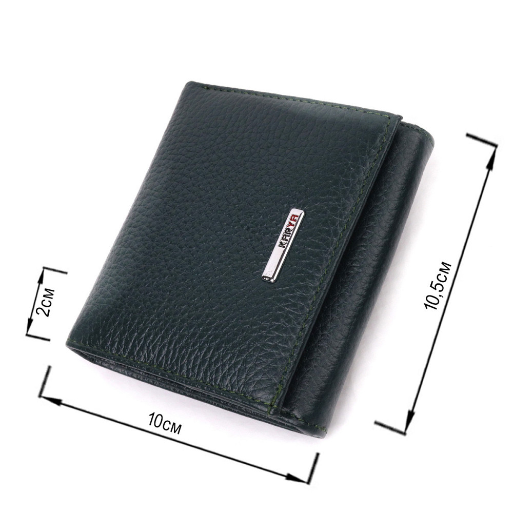 Интересный женский кошелек с монетницей из натуральной кожи KARYA 21379 Зеленый Киев - изображение 3