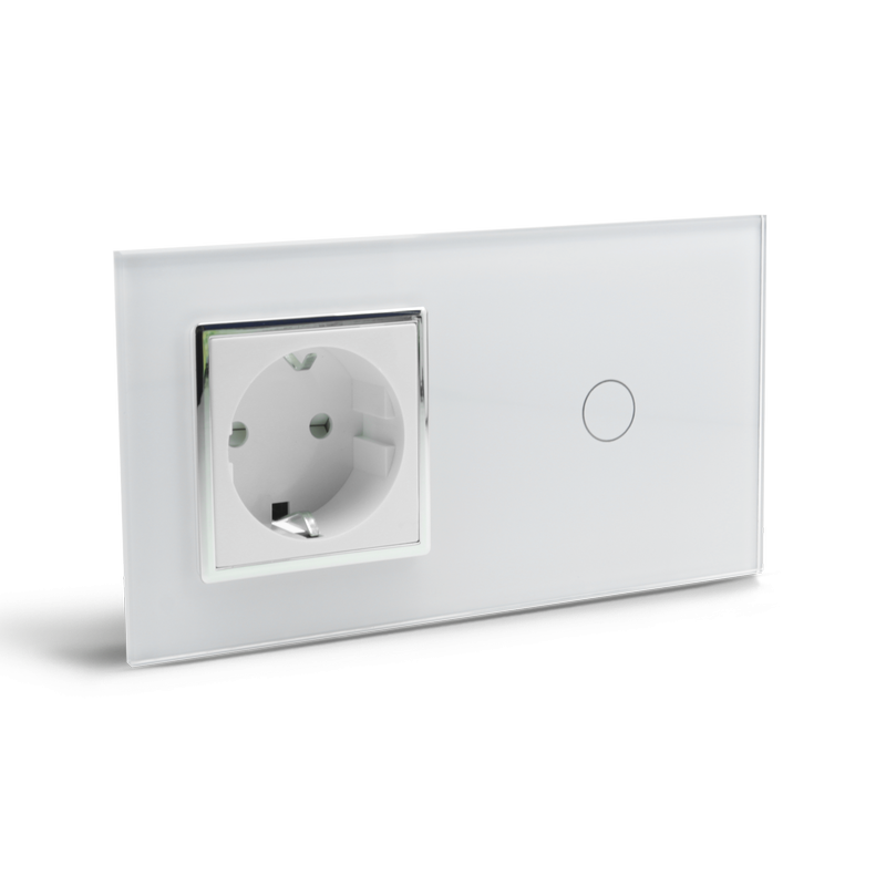 LIVOLO Сенсорний вимикач 1 сенсор 1 розетка Livolo білий хром скло (VL-C701/C7C1EU-11C) Коломия - фото 7