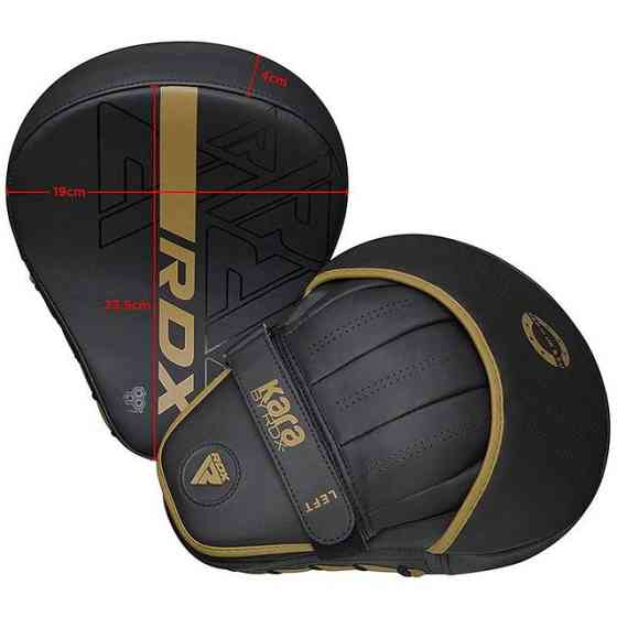 Лапи боксерські RDX F6 KARA Matte Golden Чорні Тренувальні лапи для боксу MMA кікбоксингу пара Київ