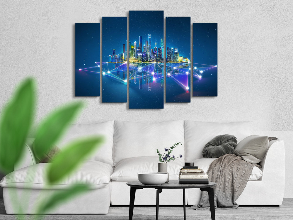 Модульная картина в гостиную / спальню Абстракция Город в лучах  Art-454_5 ( 80х118см ) Киев - изображение 2