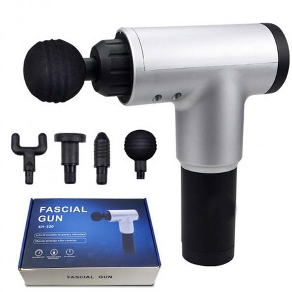 Аккумуляторный массажер для икр Fascial Gun KH-320, Массажер мышечный с разными насадками YU-16 Львов - изображение 20