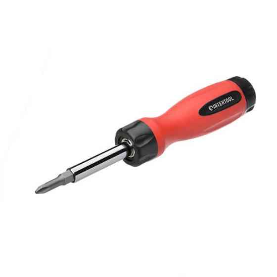 Викрутка 4 в 1 з двосторонніми насадками, Cr-V INTERTOOL VT-1008 Київ