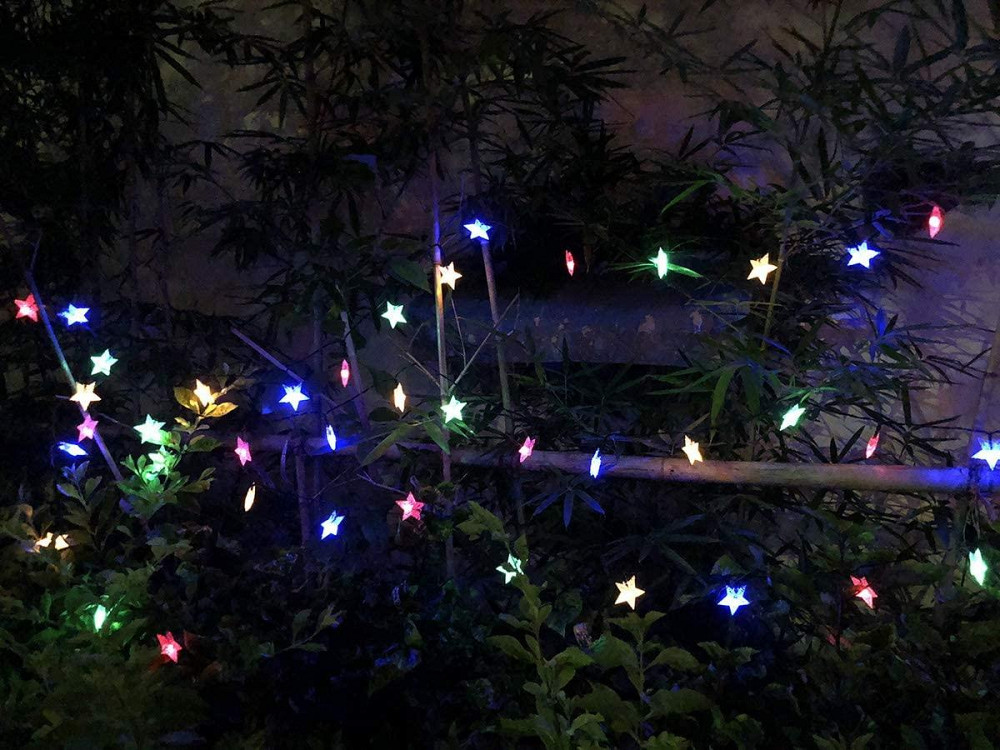 Вулична гірлянда на сонячній батареї Huacenmy "Зірки" (15 м, 150 LED) — Багатоколірна RGB, для саду та свята Київ - фото 17