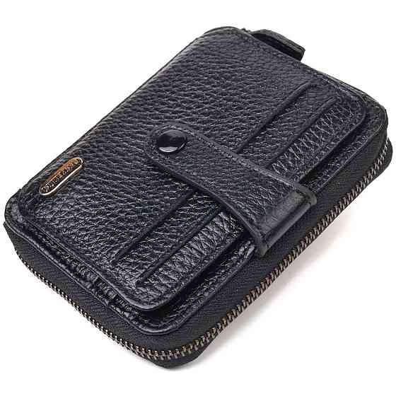 Стильное женское портмоне из натуральной кожи Черное (CANPELLINI) Киев