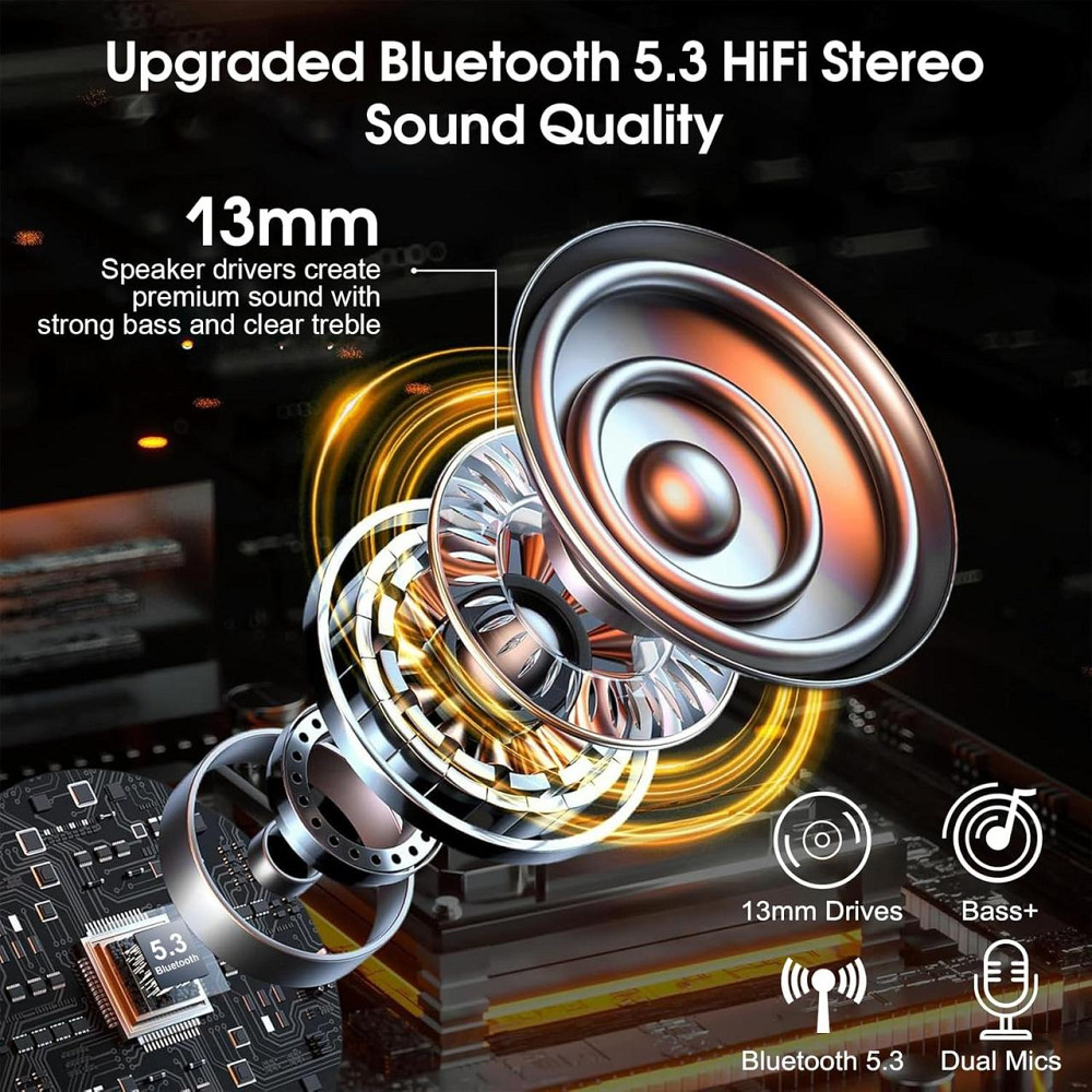 Bluetooth-гарнитура N19 V5.3 беспроводная гарнитура Hands-Free с двойным микрофоном с шумоподавлением ENC Днепр - изображение 6