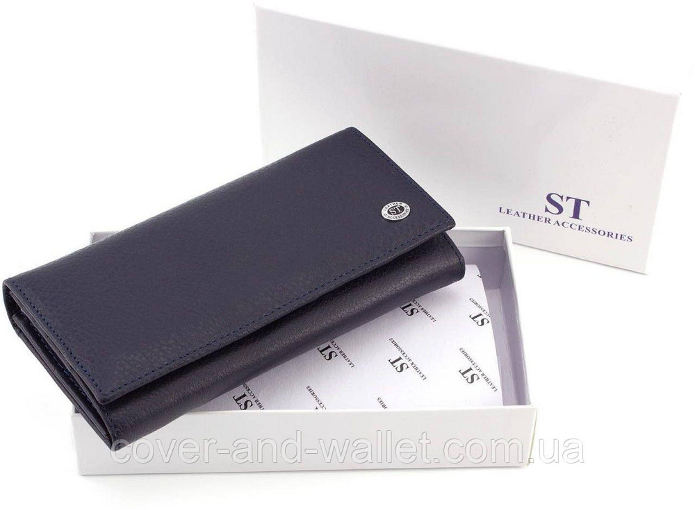 Жіночий шкіряний гаманець середнього розміру на кнопці ST Leather Київ - фото 10