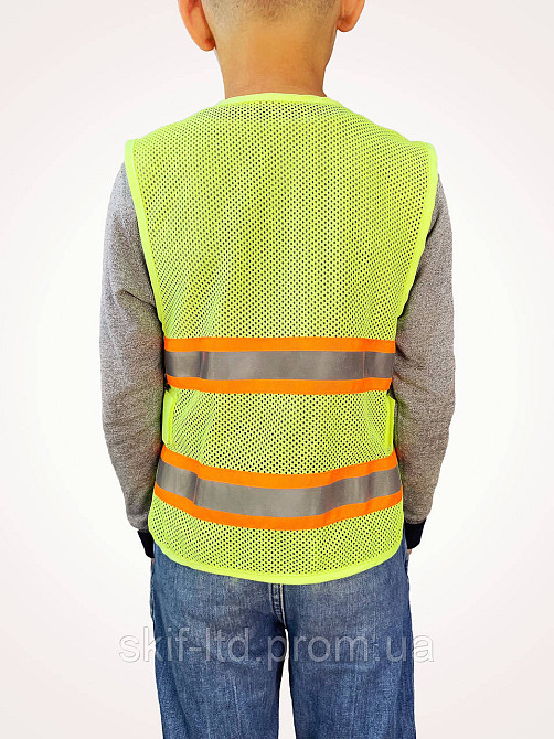 Жилет-сітка дитячий зі світловідбиваючими смугами арт.3013 Київ - фото 2