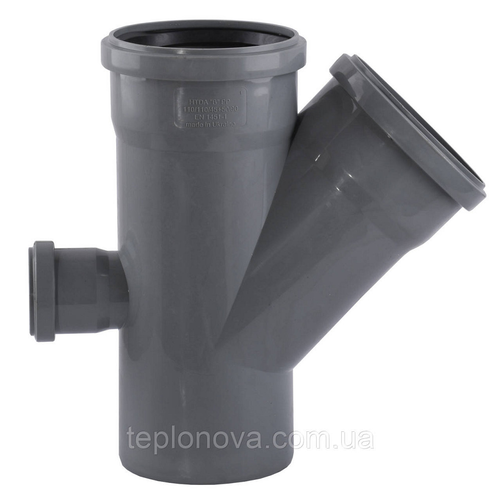 Хрестина VSplast 1пл 110х110х45+50х90° відведення ззаду Чернівці - фото 1