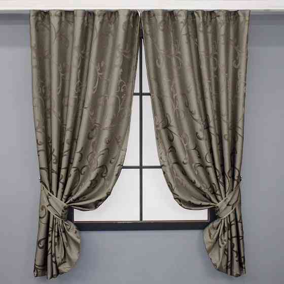 Комплект коротких штор VR-Textil Жаккард Allure № 1620ш Какао 150х170 см 2 шт (35-0274) Киев