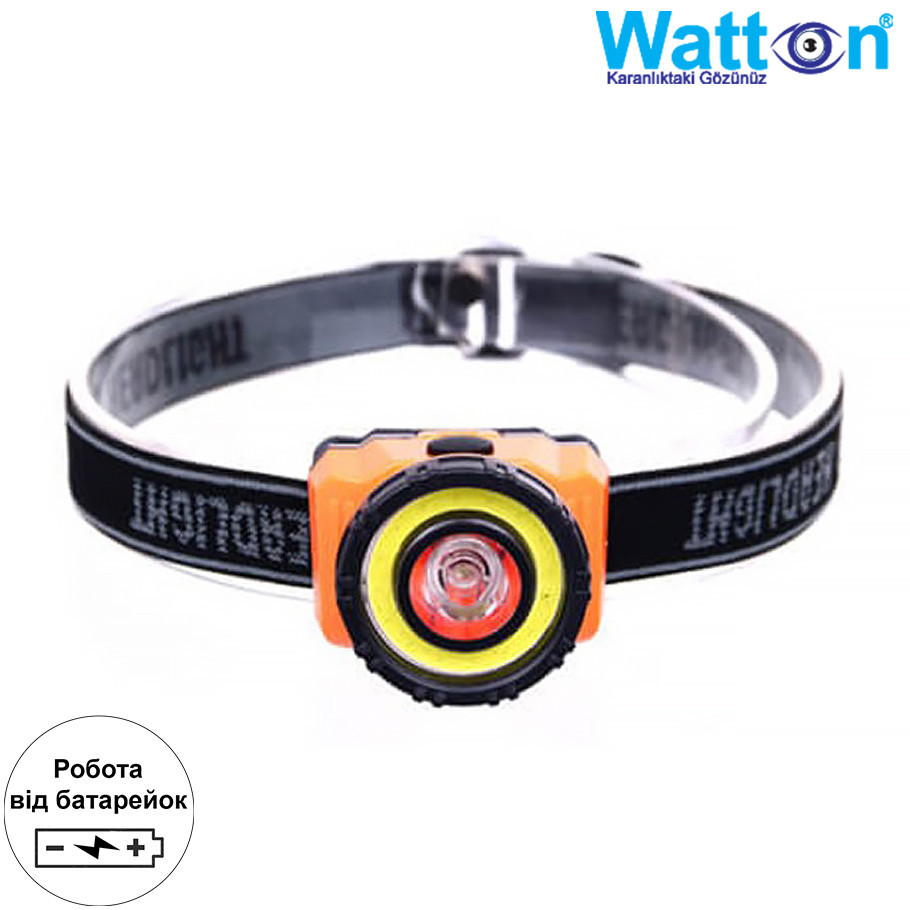 Потужний лобовий ліхтар на батарейках WATTON WT-607 дальністю 50-150 метрів з трьома режимами роботи від 3-х ААА Кам'янець-Подільський - фото 2