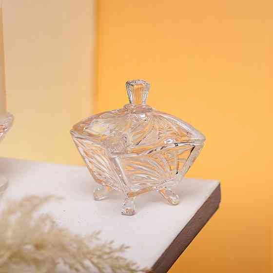 Yiwu Цукорниця з кришкою 7.5×7.5×9 см ваза цукорниця скляна HP-4-117 Коломыя