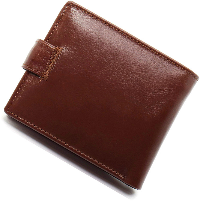 Чоловіче портмоне з натуральної шкіри з фіксацією ST Leather ST103 Коричневий Київ - фото 13